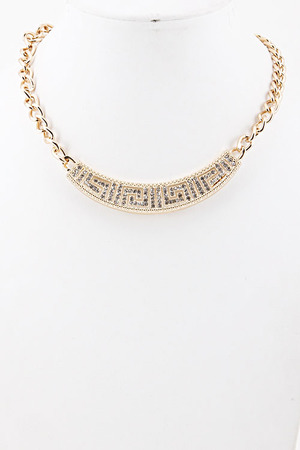METAL CHAIN CHOKER NECKLACE 5IBH6